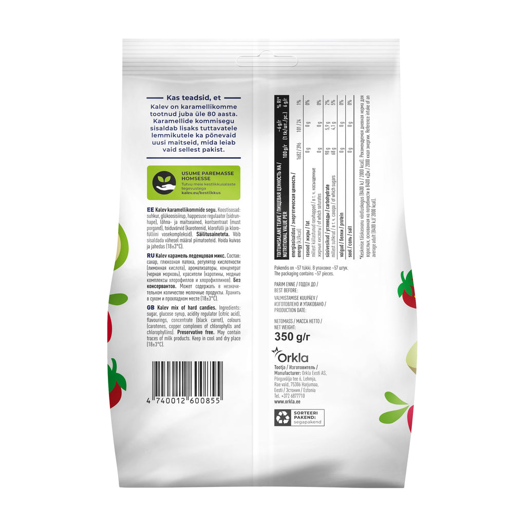 Kalev cieto konfekšu izlase 350g