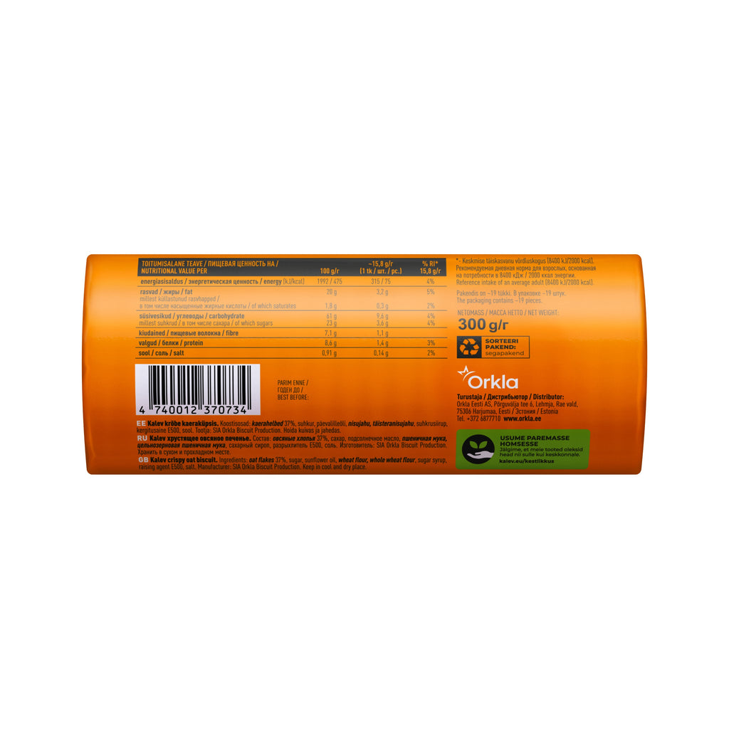 Kalev kraukšķīgi auzu cepumi 300g