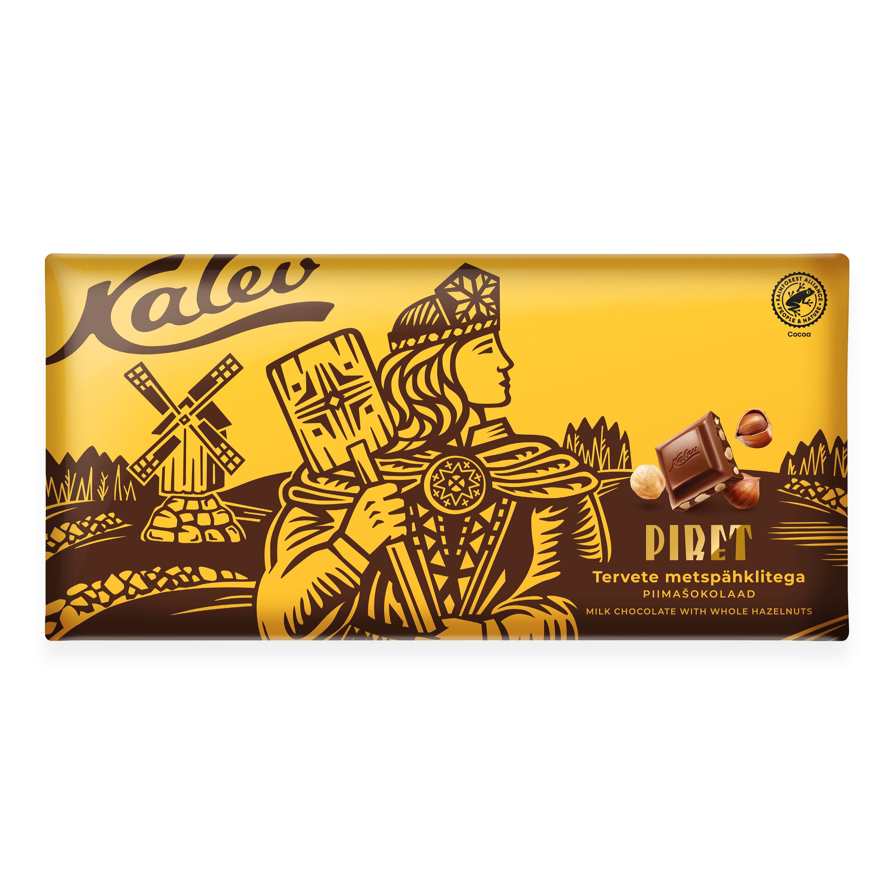 Kalev Piret piena šokolāde ar veseliem lazdu riekstiem 270g